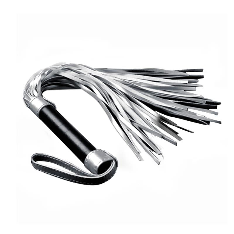 LOVETOY - FLOGGER CUERO SINTÉTICO PLATEADO Y NEGRO
