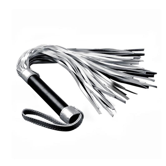 LOVETOY - FLOGGER CUERO SINTÉTICO PLATEADO Y NEGRO