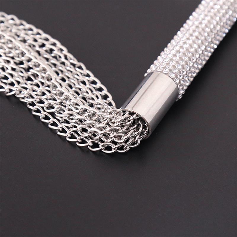 LATETOBED BDSM LINE - FLOGGER DE CADENAS CON MANGO CON BRILLANTES