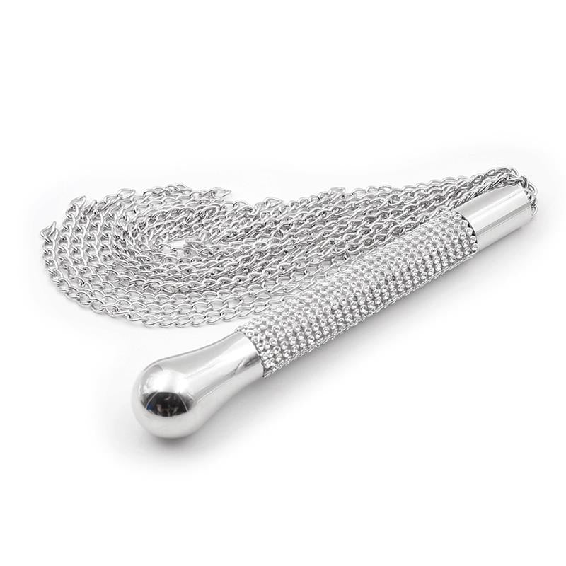 LATETOBED BDSM LINE - FLOGGER DE CADENAS CON MANGO CON BRILLANTES