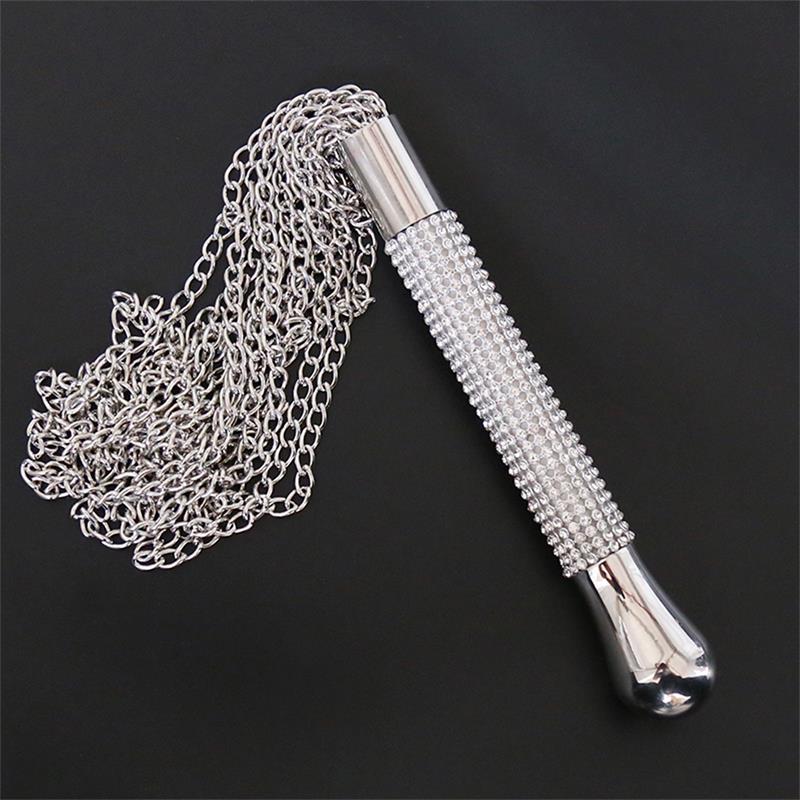 LATETOBED BDSM LINE - FLOGGER DE CADENAS CON MANGO CON BRILLANTES
