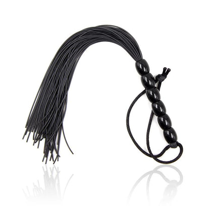 LATETOBED BDSM LINE - FLOGGER DE SILICONA CON MANGO CON 6 BOLAS 26 CM NEGRO