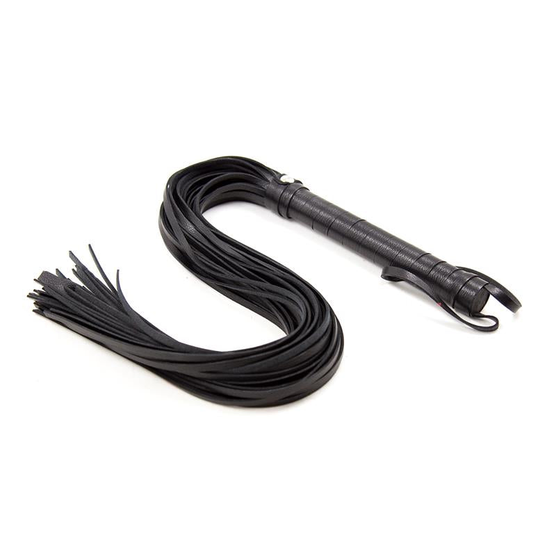 LATETOBED BDSM LINE - FLOGGER MANGO DE METAL 69 CM NEGRO