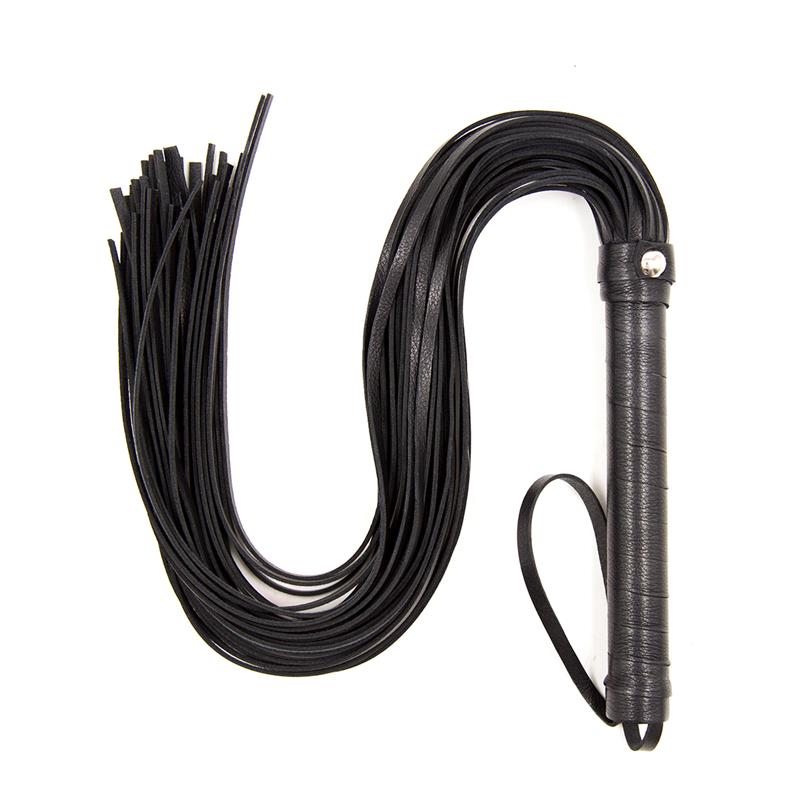 LATETOBED BDSM LINE - FLOGGER MANGO DE METAL 69 CM NEGRO