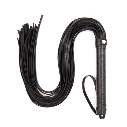 LATETOBED BDSM LINE - FLOGGER MANGO DE METAL 69 CM NEGRO