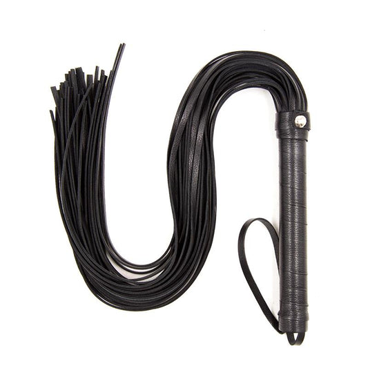 LATETOBED BDSM LINE - FLOGGER MANGO DE METAL 69 CM NEGRO