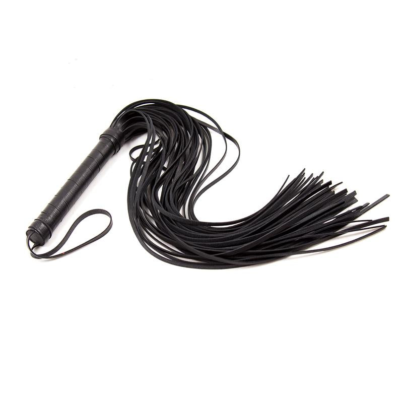 LATETOBED BDSM LINE - FLOGGER MANGO DE METAL 69 CM NEGRO