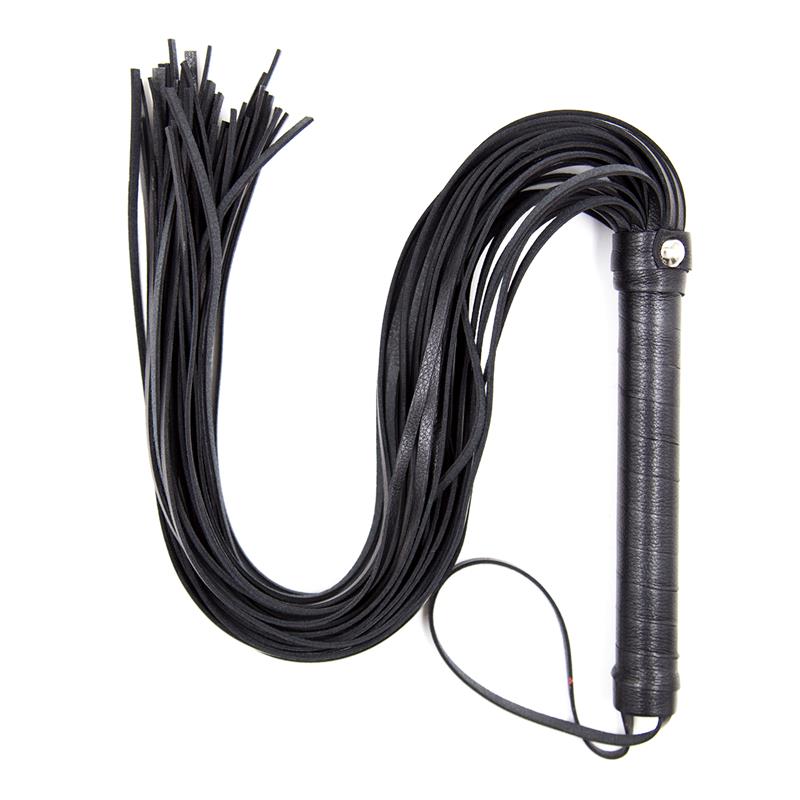 LATETOBED BDSM LINE - FLOGGER MANGO DE METAL 69 CM NEGRO