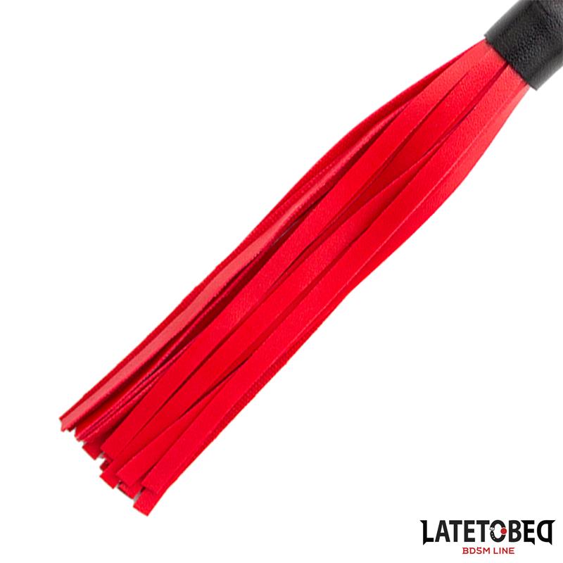 LATETOBED BDSM LINE - FLOGGER MINI ROJO Y NEGRO 28CM