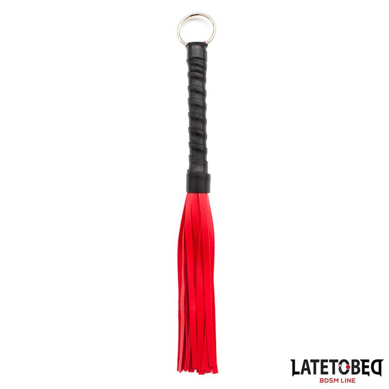 LATETOBED BDSM LINE - FLOGGER MINI ROJO Y NEGRO 28CM