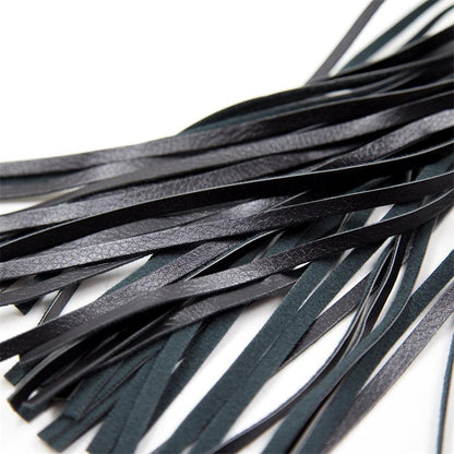 LATETOBED BDSM LINE - FLOGGER PATRÓN DE DIAMANTE Y MANGO DE METAL 39 CM NEGRO