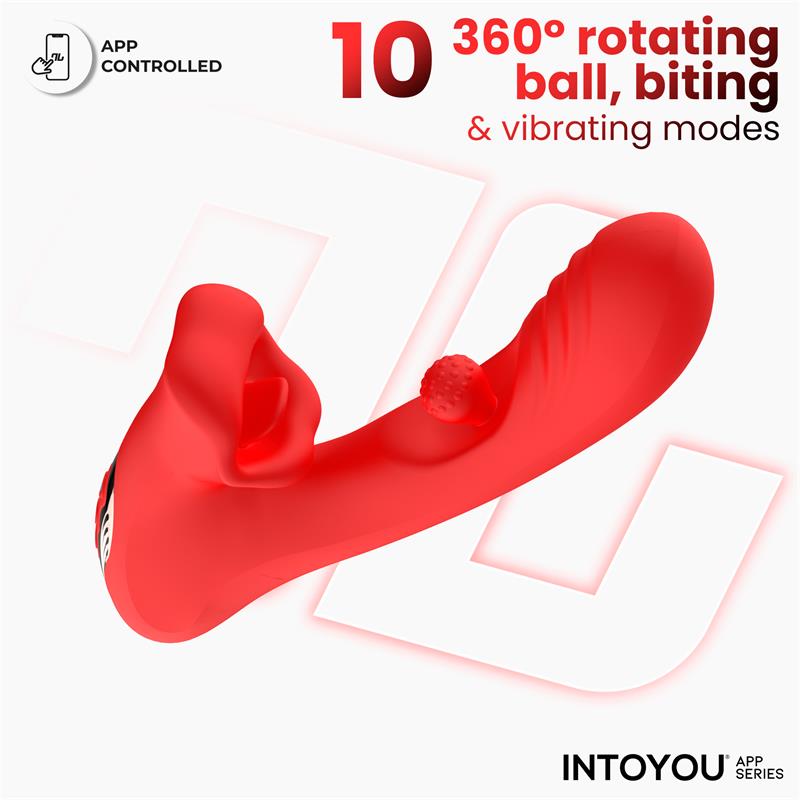 INTOYOU APP SERIES - FRANKY VIBRADOR CON BITING Y BOLA ROTATIVA CON APP