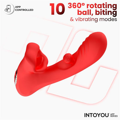 INTOYOU APP SERIES - FRANKY VIBRADOR CON BITING Y BOLA ROTATIVA CON APP