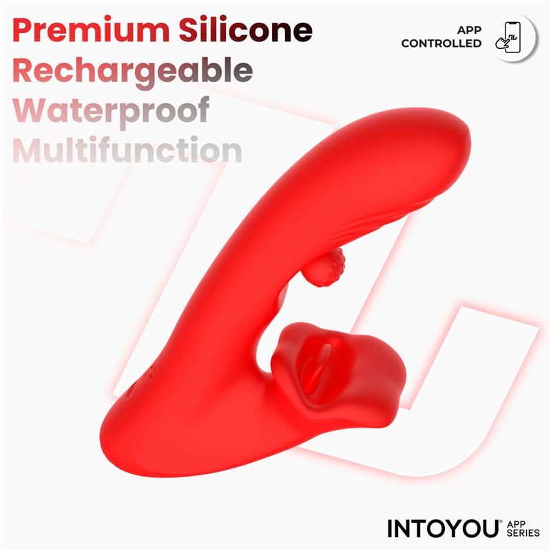 INTOYOU APP SERIES - FRANKY VIBRADOR CON BITING Y BOLA ROTATIVA CON APP