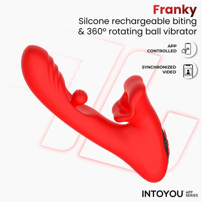 INTOYOU APP SERIES - FRANKY VIBRADOR CON BITING Y BOLA ROTATIVA CON APP
