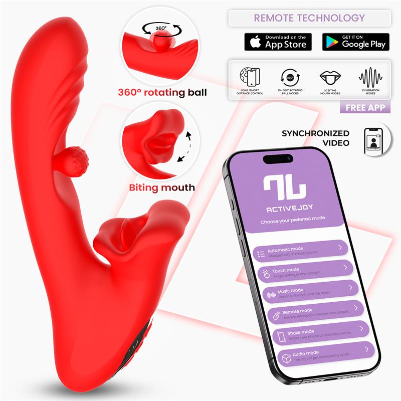 INTOYOU APP SERIES - FRANKY VIBRADOR CON BITING Y BOLA ROTATIVA CON APP