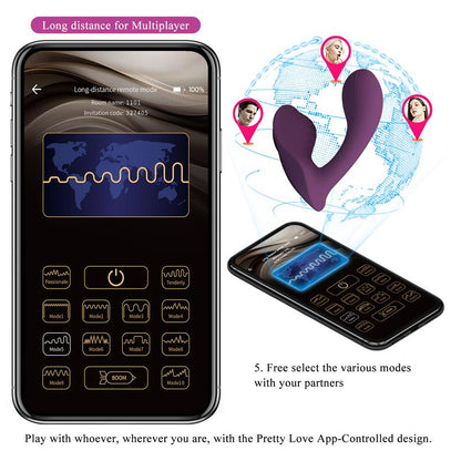 PRETTYLOVE - FRANZ VIBRADOR CON ESTIMULADOR DE BRAGUITA Y APP