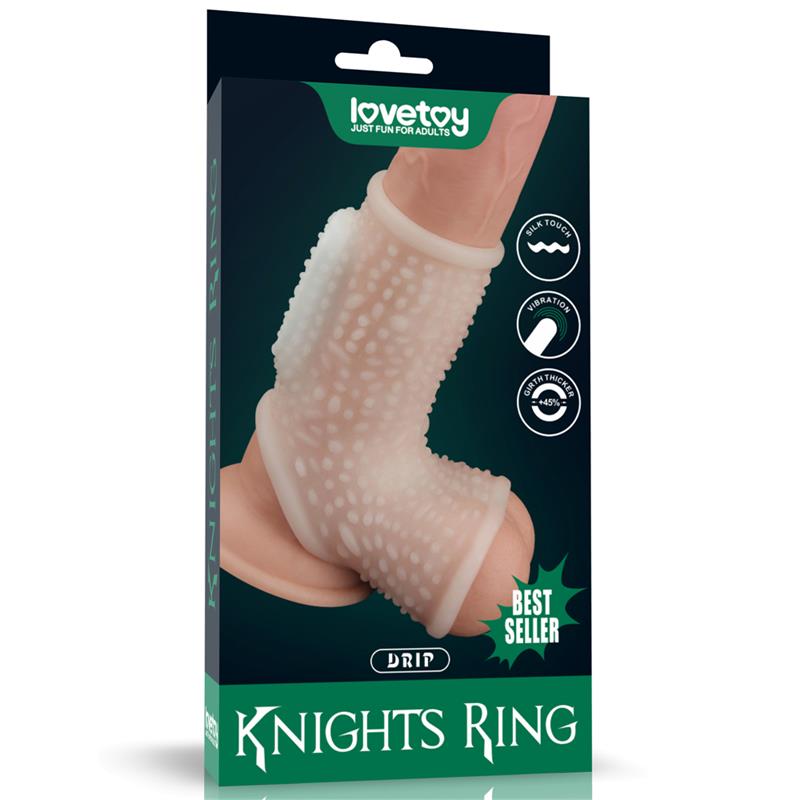 LOVETOY - FUNDA EL PENE Y TESTÍCULOS CON VIBRACIÓN DRIP KNIGHTS