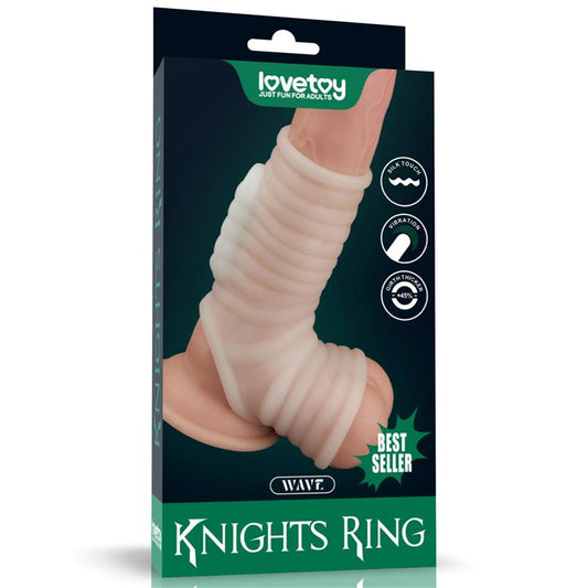 LOVETOY - FUNDA EL PENE Y TESTÍCULOS CON VIBRACIÓN WAVE KNIGHTS