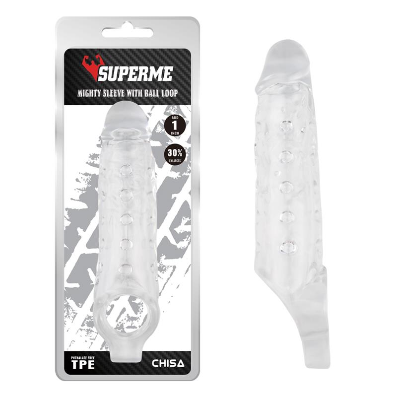 CHISA - FUNDA PARA EL PENE CON SUJECIÓN PARA TESTÍCULOS MIGHTY TRANSPARENTE
