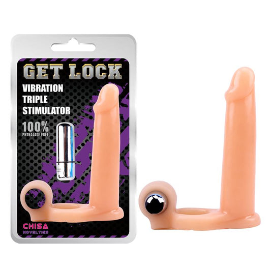 CHISA - FUNDA PARA EL PENE CON VIBRACION 15.5 CM NATURAL