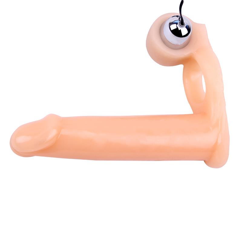 CHISA - FUNDA PARA EL PENE CON VIBRACION 15.5 CM NATURAL
