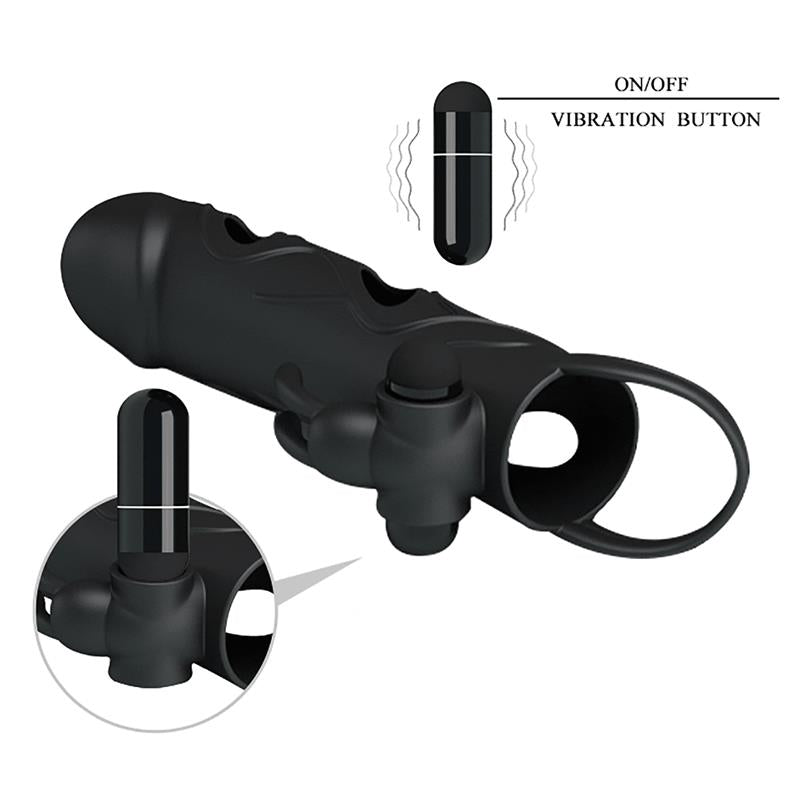 PRETTYLOVE - FUNDA PARA EL PENE CON VIBRACIÓN 5.5