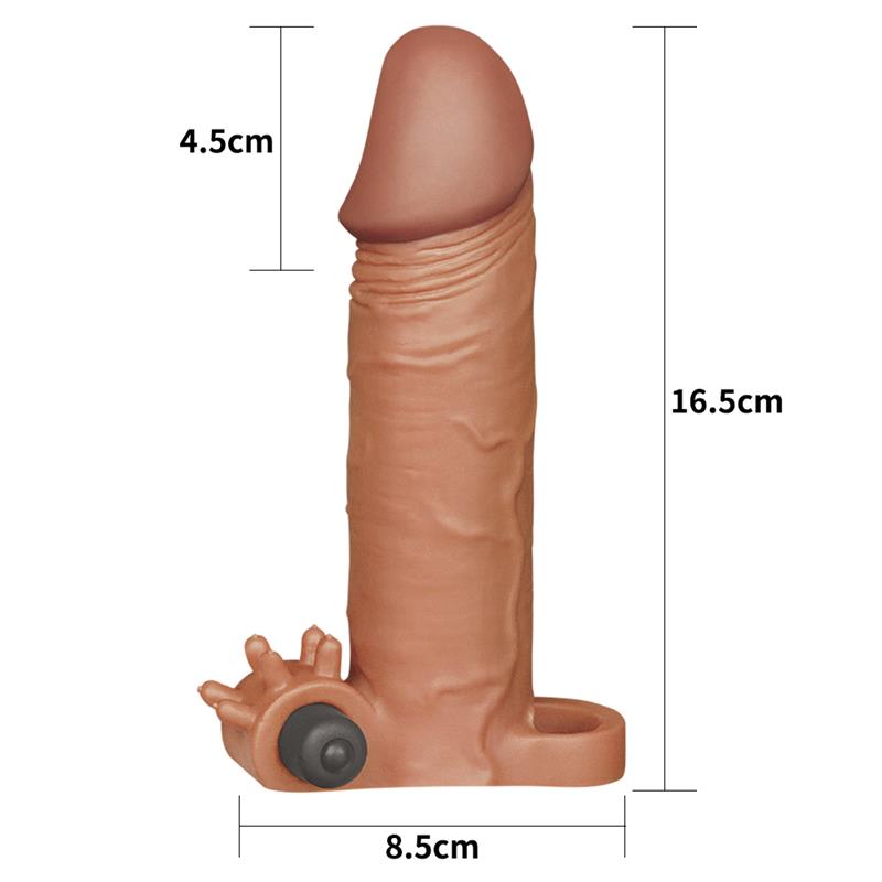 LOVETOY - FUNDA PARA EL PENE CON VIBRACIÓN ADD 2 PLEASURE X TENDER MARRÓN