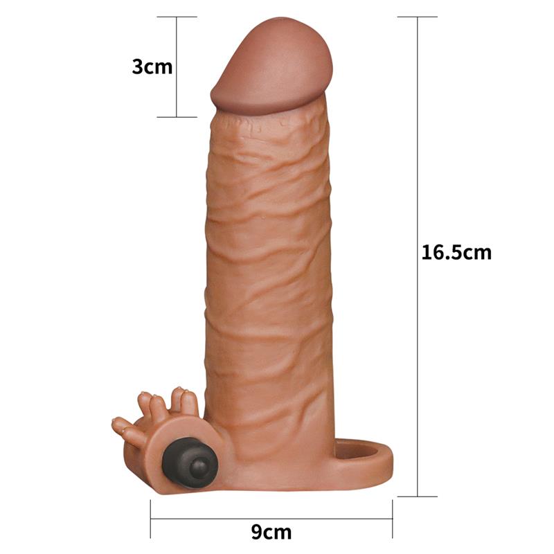LOVETOY - FUNDA PARA EL PENE CON VIBRACIÓN ADD 2 PLEASURE X TENDER MARRÓN