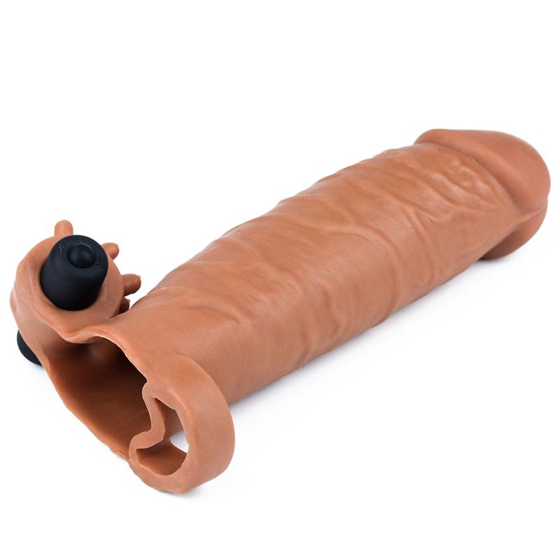LOVETOY - FUNDA PARA EL PENE CON VIBRACIÓN ADD 2 PLEASURE X TENDER MARRÓN