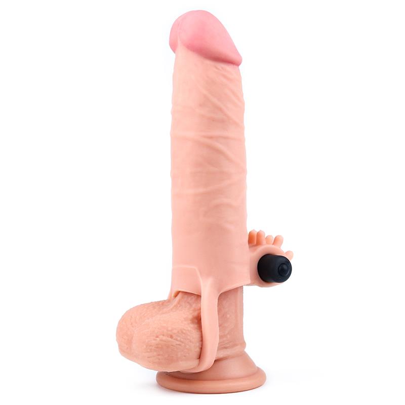 LOVETOY - FUNDA PARA EL PENE CON VIBRACIÓN ADD 2 PLEASURE X TENDER NATURAL
