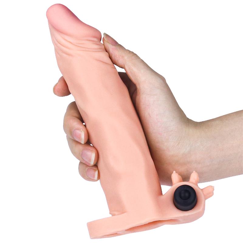LOVETOY - FUNDA PARA EL PENE CON VIBRACIÓN ADD 2 PLEASURE X-TENDER NATURAL