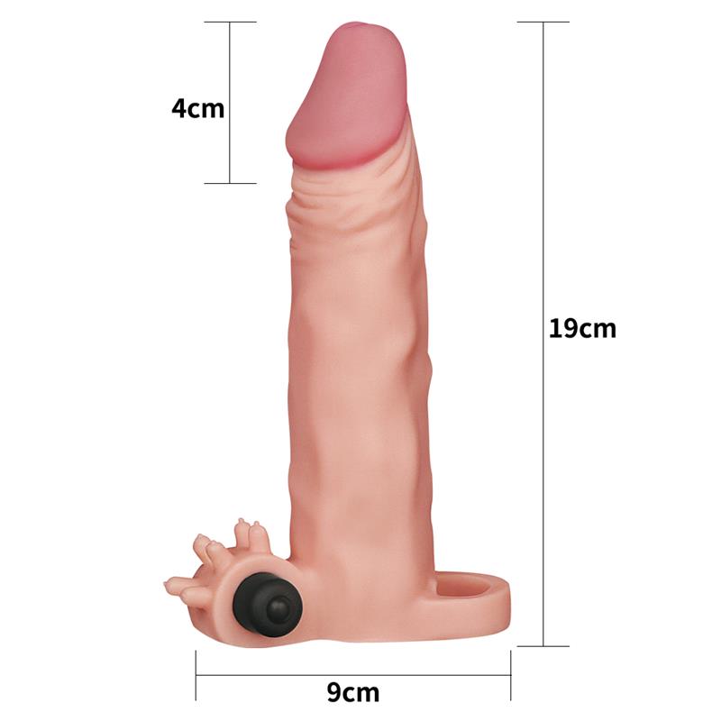 LOVETOY - FUNDA PARA EL PENE CON VIBRACIÓN ADD 2 PLEASURE X-TENDER NATURAL