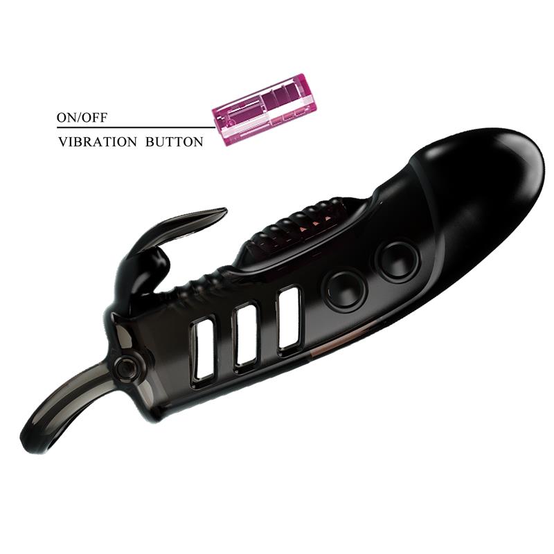 PRETTYLOVE - FUNDA PARA EL PENE CON VIBRACIÓN NEGRO
