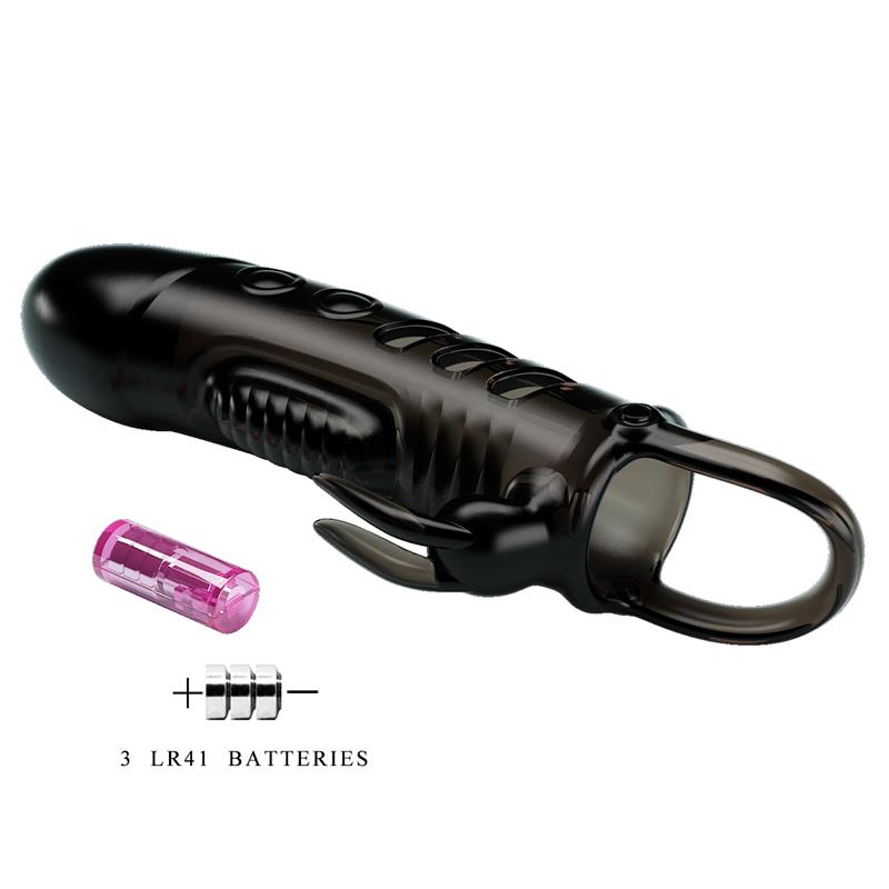 PRETTYLOVE - FUNDA PARA EL PENE CON VIBRACIÓN NEGRO