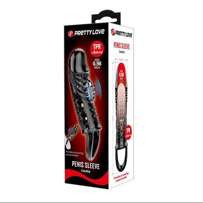 PRETTYLOVE - FUNDA PARA EL PENE CON VIBRACÓN NEGRO