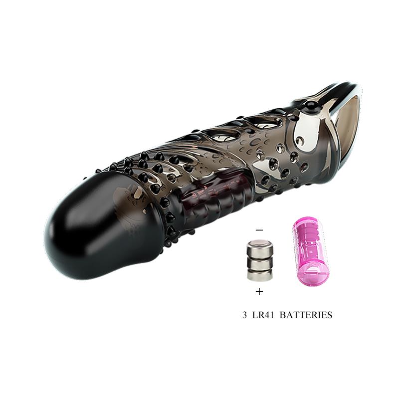 PRETTYLOVE - FUNDA PARA EL PENE CON VIBRACÓN NEGRO