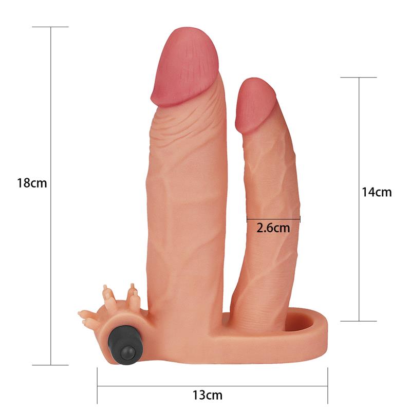 LOVETOY - FUNDA PARA EL PENE DOBLE CON VIBRACIÓN +1