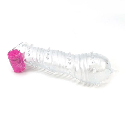 A-GUSTO - FUNDA PARA EL PENE TEXTURIZADA CON BALA VIBRADORA TRANSPARENTE