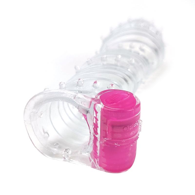 A-GUSTO - FUNDA PARA EL PENE TEXTURIZADA CON BALA VIBRADORA TRANSPARENTE
