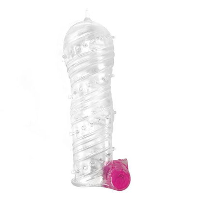 A-GUSTO - FUNDA PARA EL PENE TEXTURIZADA CON BALA VIBRADORA TRANSPARENTE