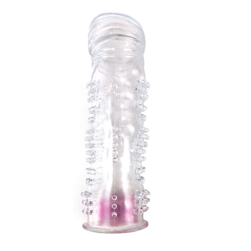 A-GUSTO - FUNDA PARA EL PENE TEXTURIZADA CON BALA VIBRADORA TRANSPARENTE