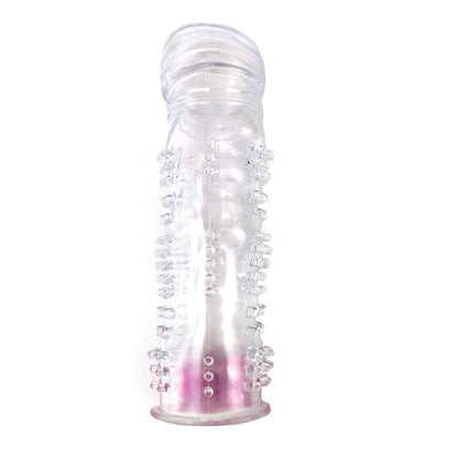 A-GUSTO - FUNDA PARA EL PENE TEXTURIZADA CON BALA VIBRADORA TRANSPARENTE