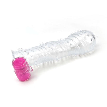 A-GUSTO - FUNDA PARA EL PENE TEXTURIZADA CON BALA VIBRADORA TRANSPARENTE