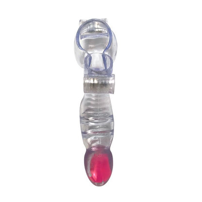 A-GUSTO - FUNDA PARA EL PENE Y TESTÍCULOS 3 BALAS VIBRADORAS TRANSPARENTE