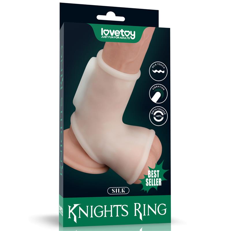 LOVETOY - FUNDA PENE Y TESTÍCULOS CON VIBRACIÓN SILK KNIGHTS