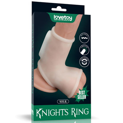 LOVETOY - FUNDA PENE Y TESTÍCULOS CON VIBRACIÓN SILK KNIGHTS