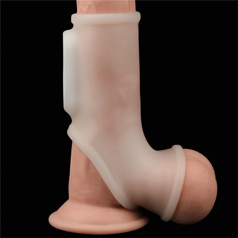 LOVETOY - FUNDA PENE Y TESTÍCULOS CON VIBRACIÓN SILK KNIGHTS
