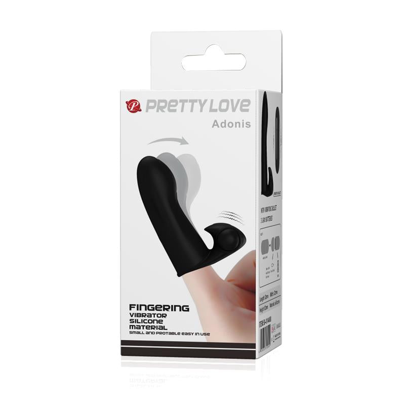 PRETTYLOVE - FUNDA VIBRADORA PARA EL DEDO ADONIS NEGRO