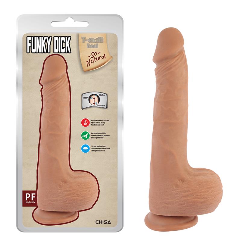 CHISA - FUNKY DICK DILDO DUAL DENSITY BRONCEADO 25.5CM